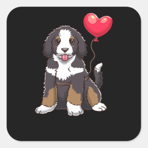 Bernedoodle Dog Gift Idea Square Sticker