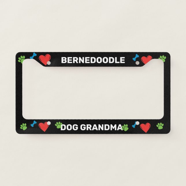 Bernedoodle Dog Grandma  License Plate Frame (Front)