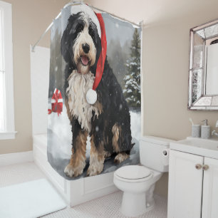 Bernedoodle Dog popular Shower Curtain & Bath Mat Combo Pet Painting Bathtub Mat Christmas Personalized Pet Sympathy Custom Mother's Day Puppy Gift