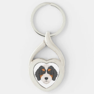 Bernedoodle dog mix keychain