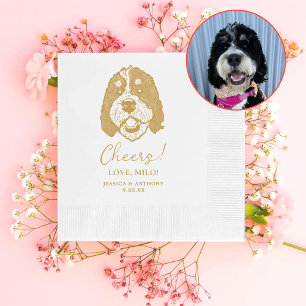 Bernedoodle Dog Personalized Cheers Napkins