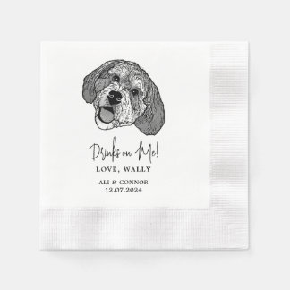 Bernedoodle Dog Personalized Drinks on Me Napkins