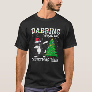 Bernedoodle Dog Santa Hat Dabbing Around the Chris T-Shirt