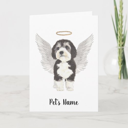 Bernedoodle Dog Sympathy Memorial Card