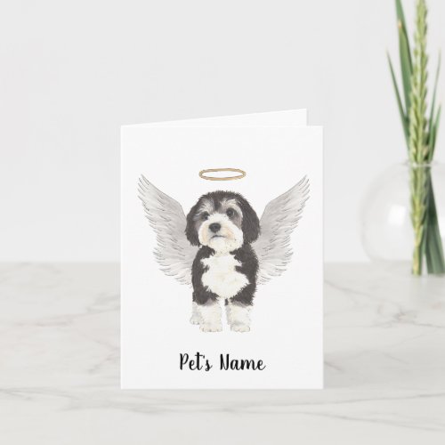 Bernedoodle Dog Sympathy Memorial Card