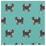 Bernedoodle dog turquoise fabric