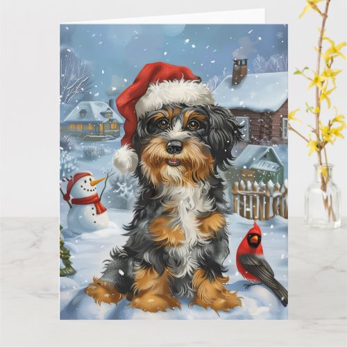 Bernedoodle Dog Winter Wonderland Christmas Card