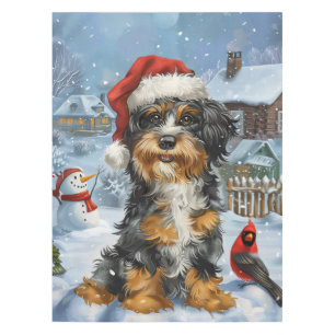 Bernedoodle Dog Winter Wonderland Christmas Tablecloth