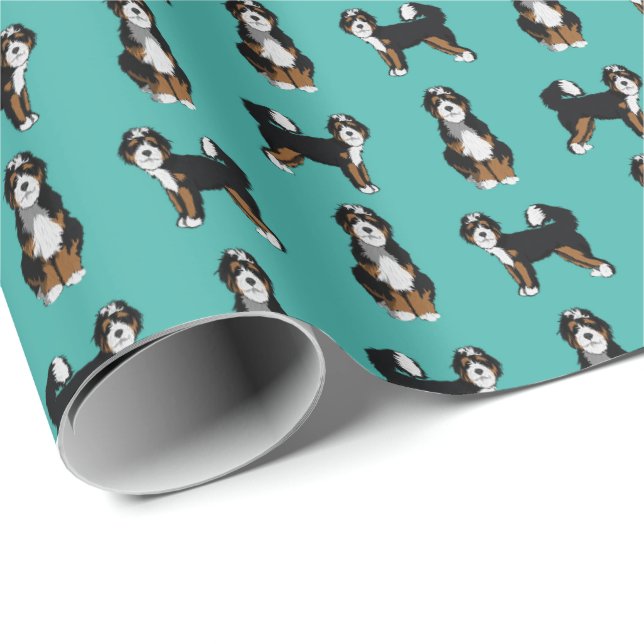Bernedoodle Dog  Wrapping Paper (Roll Corner)