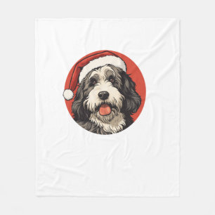 Bernedoodle Dog Xmas Doodle Dood Cute Christmas Be Fleece Blanket