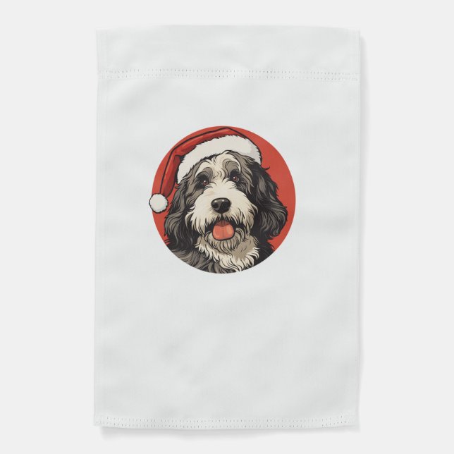 Bernedoodle Dog Xmas Doodle Dood Cute Christmas Be Garden Flag (Front)