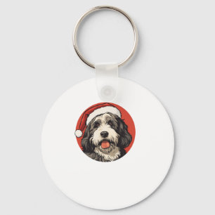 Bernedoodle Dog Xmas Doodle Dood Cute Christmas Be Keychain