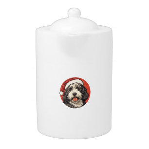 Bernedoodle Dog Xmas Doodle Dood Cute Christmas Be Teapot