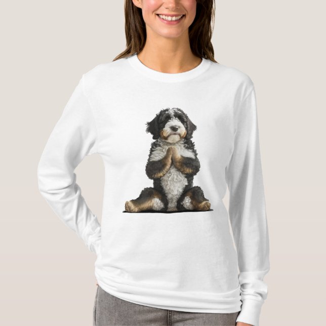 Bernedoodle Dog Yoga Shirt Dog Mom workout (Front)