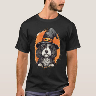 Bernedoodle Halloween Cute and Spooky Doodle Dog T-Shirt