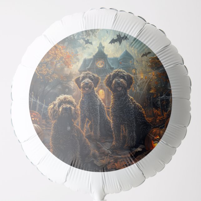 Bernedoodle Halloween Night Doggy Delight  Balloon (Front)