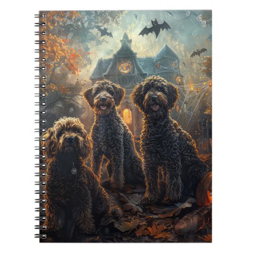 Bernedoodle Halloween Night Doggy Delight  Notebook