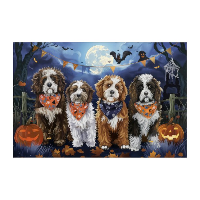 Bernedoodle Halloween Spooky Acrylic Print (Front)