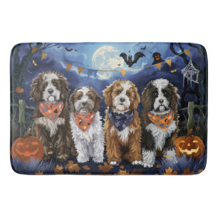 Bernedoodle Halloween Spooky Bath Mat