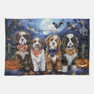 Bernedoodle Halloween Spooky Kitchen Towel