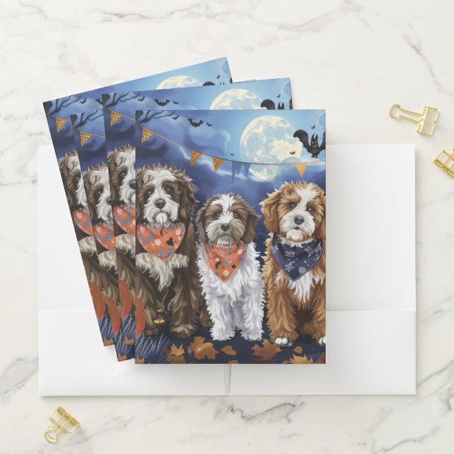 Bernedoodle Halloween Spooky Pocket Folder (In Situ)