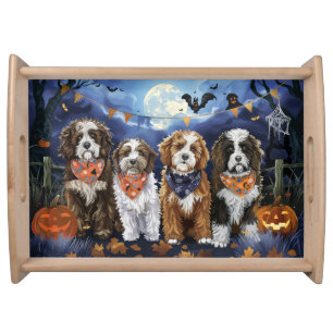 Bernedoodle Halloween Spooky Serving Tray
