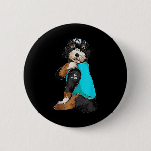 Bernedoodle I Love Dad Tattoo Apparel, Dog Dad Gif Button