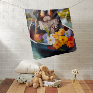 Bernedoodle on a Paddle: A Scenic Adventure Baby Blanket