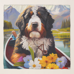 Bernedoodle on a Paddle: A Scenic Adventure Scarf