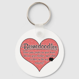 Bernedoodle Paw Prints Dog Humor Keychain
