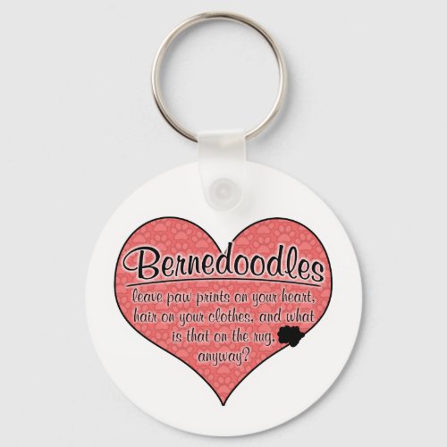 Bernedoodle Paw Prints Dog Humor Keychain