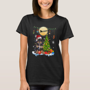 Bernedoodle Santa Christmas Tree Lights Xmas Pajam T-Shirt