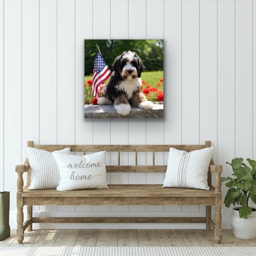 Bernedoodle USA Metal Print