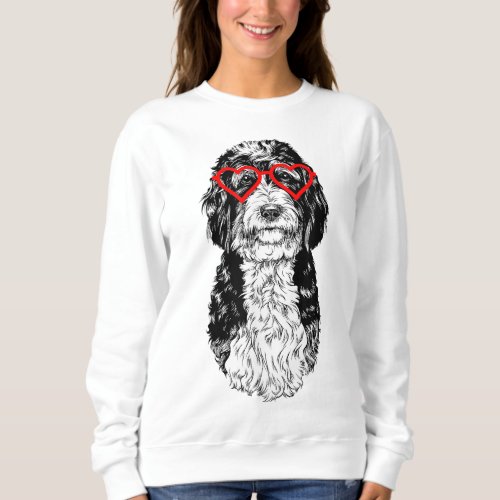 Bernedoodle Valentines Day Doodle Dog mom Dog Love Sweatshirt