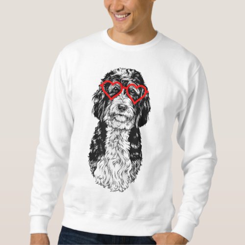 Bernedoodle Valentines Day Doodle Dog mom Dog Love Sweatshirt