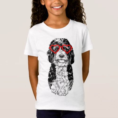 Bernedoodle Valentines Day Doodle Dog mom Dog Love T_Shirt