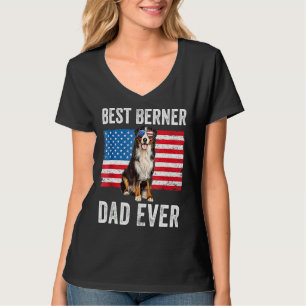Berner Dad American Flag Dog Owner Bernese Mounta T-Shirt
