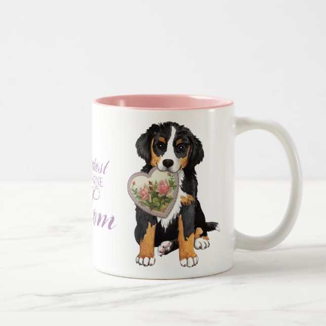 Berner Heart Mom Two-Tone Coffee Mug (Right)