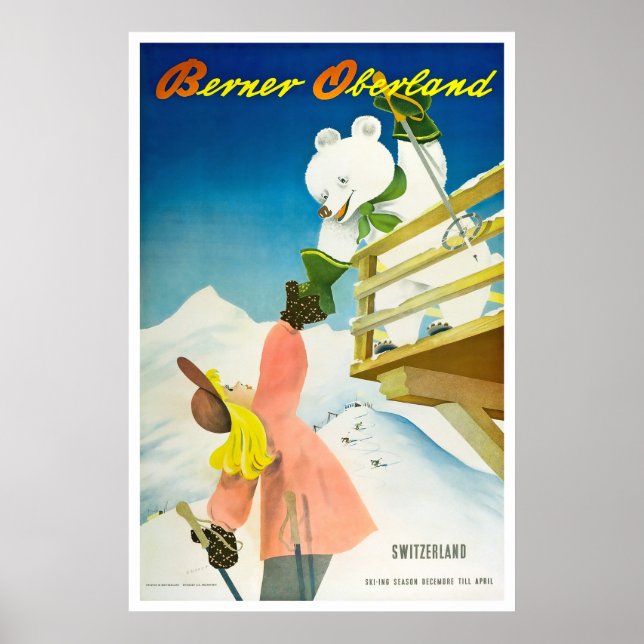 Berner Oberland,Switzerland,Ski Poster (Front)