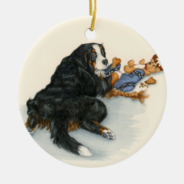 Berner with stocking ceramic ornament (Front)