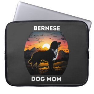 Bernese and the Rising Sun For Bernese Dog Mom Laptop Sleeve