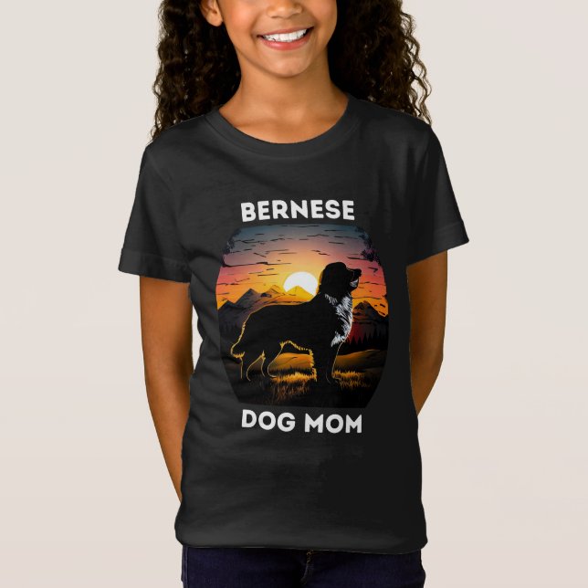 Bernese and the Rising Sun For Bernese Dog Mom T-Shirt (Front)