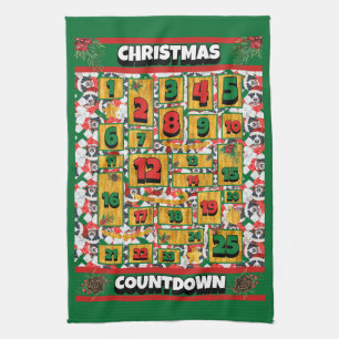 Bernese Countdown Christmas Advent Calendar Dog Kitchen Towel
