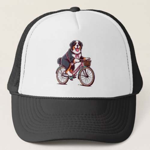 Bernese Dog Biker Bernese cruiser bike adventure Trucker Hat