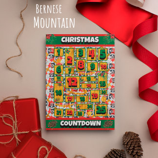Bernese Dog Countdown Christmas Advent Calendar Holiday Card