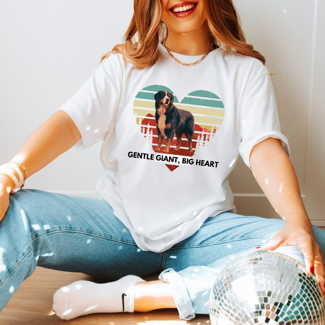 Bernese Heartbeat: Retro-Inspired Dog Lover Tee (Creator Uploaded)