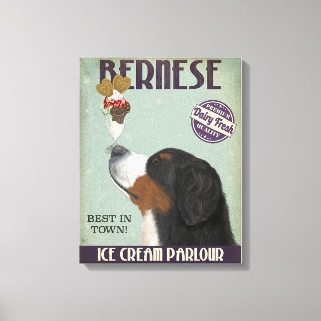 Bernese Ice Cream Canvas Print (Front)