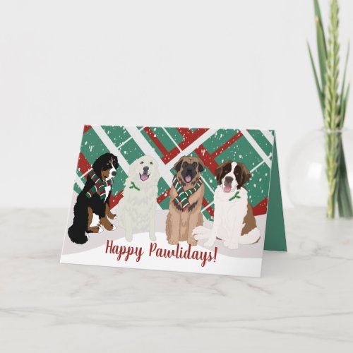 Bernese Leonberger Great Pyrenees Christmas Card