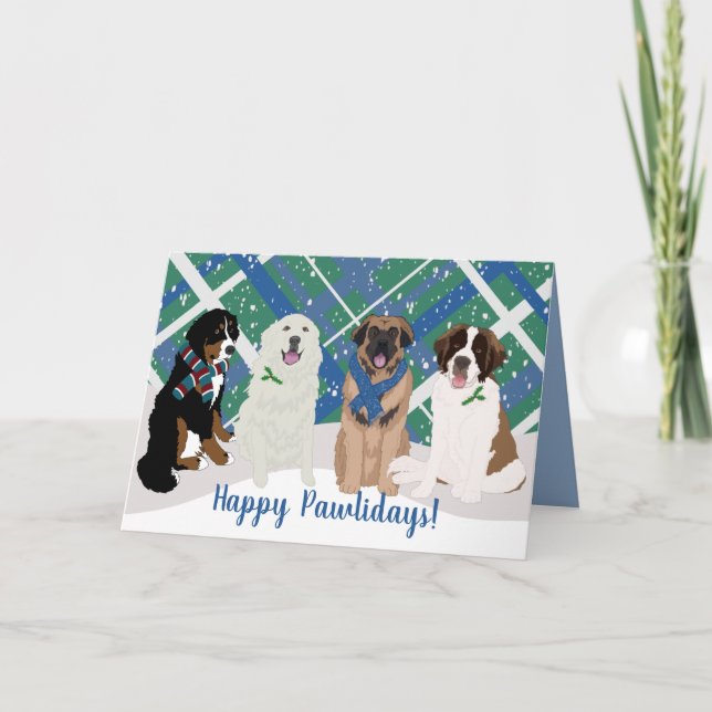 Bernese Leonberger Great Pyrenees Christmas  Card (Front)