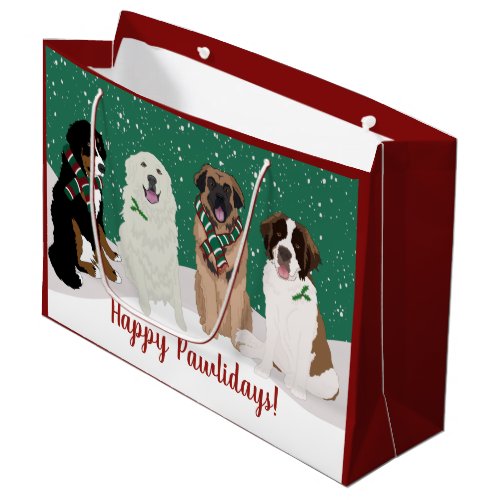 Bernese Leonberger Great Pyrenees Christmas Large Gift Bag